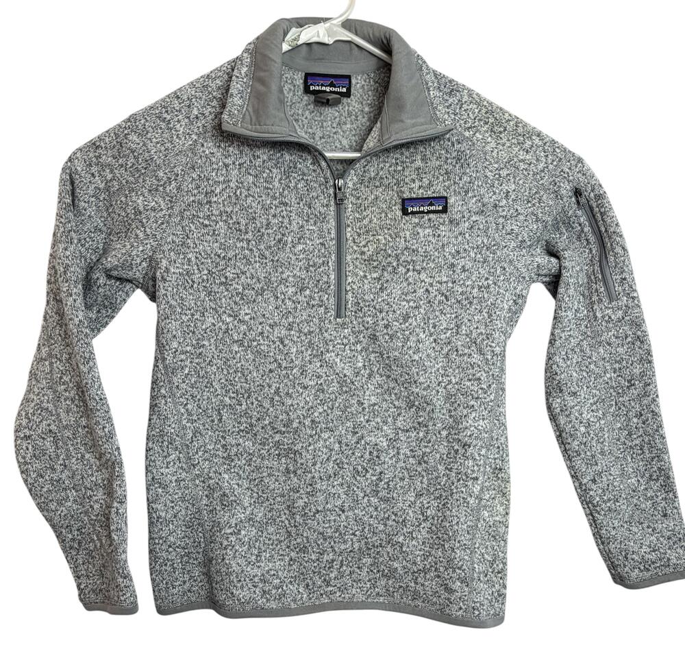 Patagonia Sweater Womens Small Gray Fleece 1/4 Zip Mock Neck Pullover